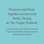 Women and Food - An Interview with Nigella Lawson - words on a turquoise background