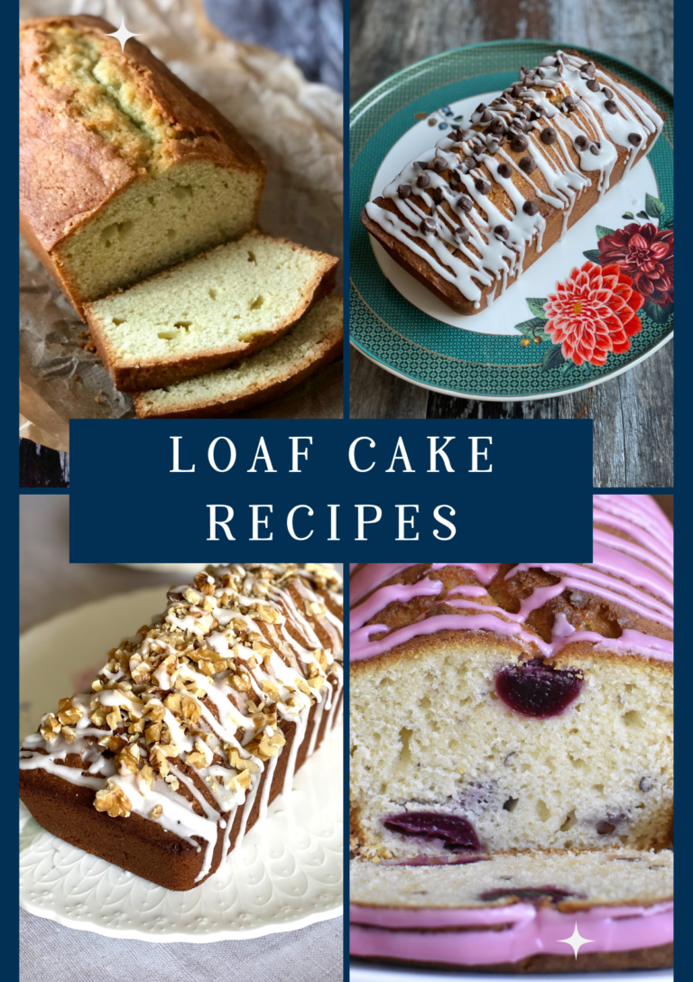 Loaf Cake Recipes featured image - four different loaf cakes