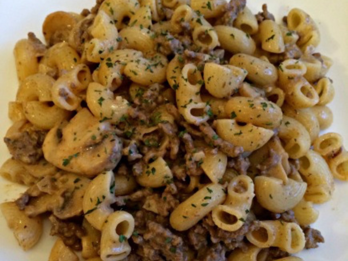close up photo of Beef Stroganoff Macaroni