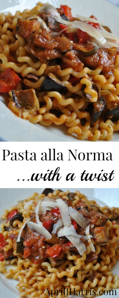 Pasta alla Norma with a Twist - an easy vegetarian meal perfect for mid-week entertaining