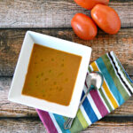 Creamy Roast Tomato Soup served in a white bowl