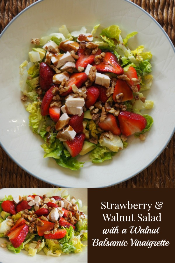 Strawberry and Walnut Salad with a Walnut Balsamic Vinaigrette - an easy, nutrient packed summer salad the whole family will love