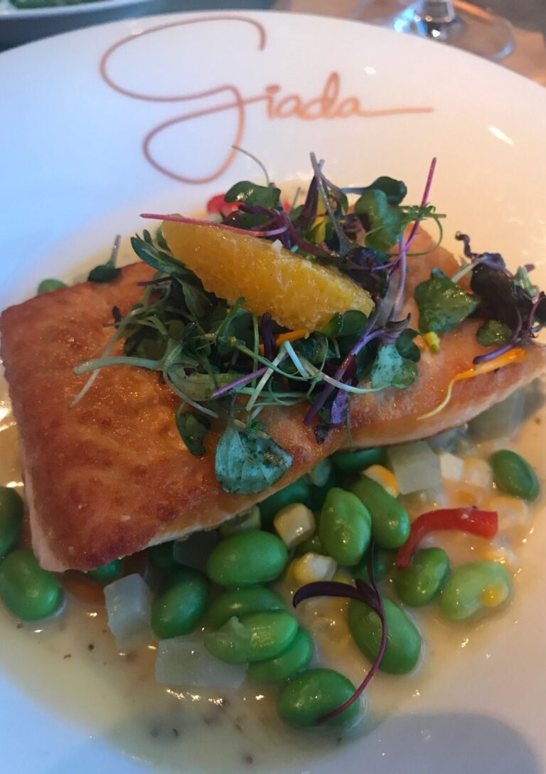 A salmon dish served at Giada at the Cromwell in Las Vegas