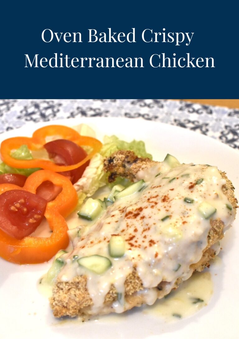 A header image for Oven Baked Crispy Mediterranean Chicken
