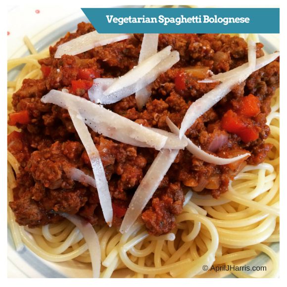 Vegetarian Spaghetti Bolognese on AprilJHarris.com