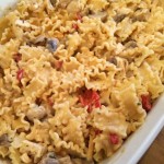My Chicken Stroganoff Pasta Bake is an easy, busy night meal. It's a mild, lower fat, family friendly twist on beef stroganoff that everyone will love.