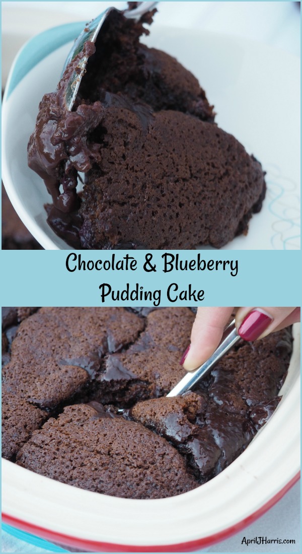 Rich dark chocolate cake enrobed in a gorgeous chocolate and blueberry sauce makes Chocolate and Blueberry Pudding Cake a dessert to remember.