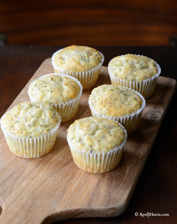 Zucchini Lemon and Chia Seed Muffins Recipe on AprilJHarris.com