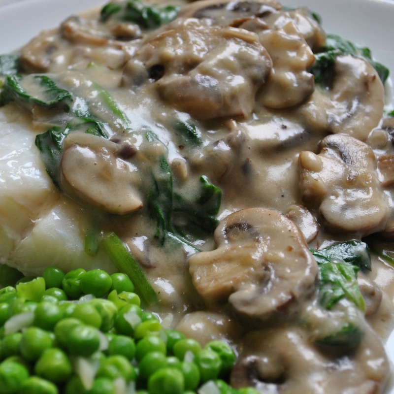 My Cod with Mushroom and Spinach SauceÂ is one of my favourite weeknight meals. It's quick, easy and, although there is cream in this recipe it's still pretty healthy with the spinach and mushrooms. It's also seriously delicious.