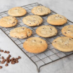Old Fashioned Chocolate Chip Cookies on a cooling rack