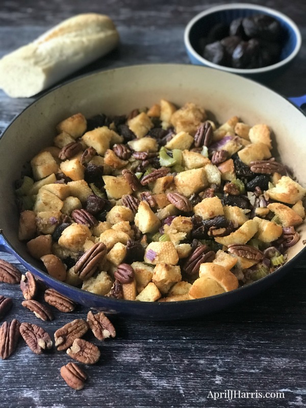 Easy and Delicious Thanksgiving Stuffing Recipe - A delicious Thanksgiving stuffing chock full of crisp celery, plump dried apricots and crunchy pecans.