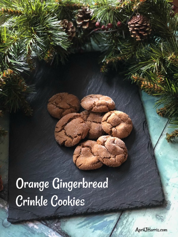 Orange Gingerbread Crinkle Cookies - a warmly spiced, soft yet chewy cookie with a delicious orange hit