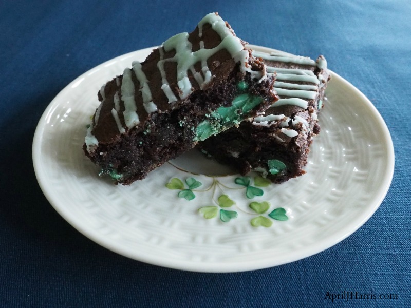 Chocolate Mint Brownies - a delicious treat for St Patrick's Day - or any day!