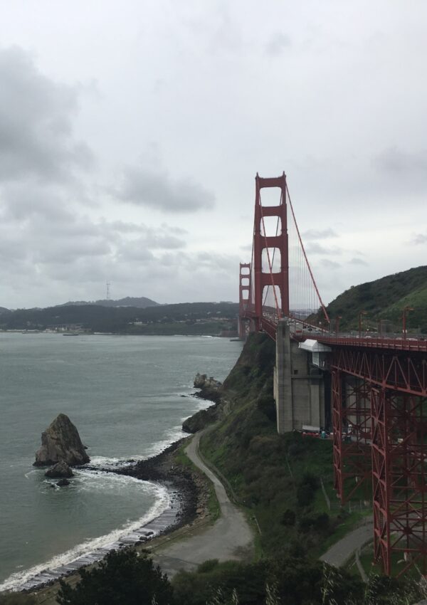Golden Gate Bridge in the fog, one of the places to visit in San Francisco