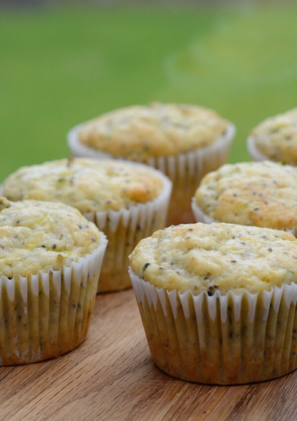 Zucchini Lemon and Chia Seed Muffins