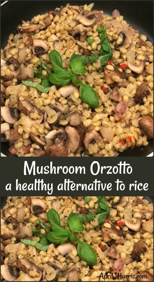 An easy to make, healthy alternative to rice, my Mushroom Orzotto recipe makes a delicious vegetarian main dish or side.