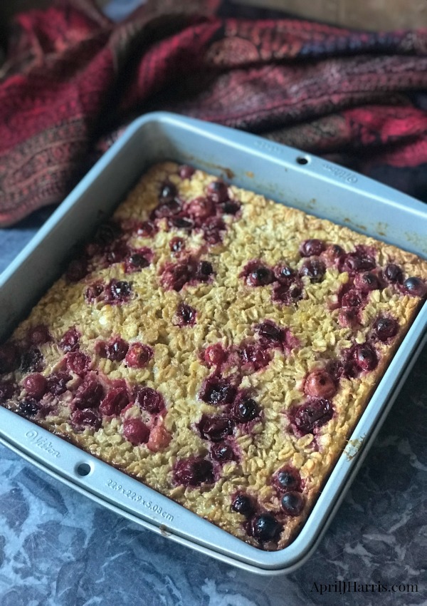 My warmly spiced Gluten Free Cranberry Orange Baked Oatmeal makes the perfect healthier holiday breakfast.
