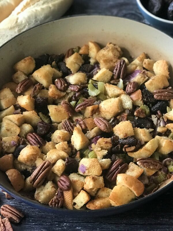 You will love this wonderfully Easy Thanksgiving Stuffing Recipe, chock full of crisp celery, plump dried apricots and crunchy pecans.