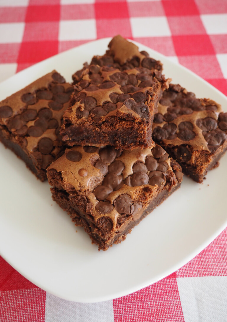 Chocolate Orange Brownies served on a plate