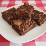 Chocolate Orange Brownies served on a white plate