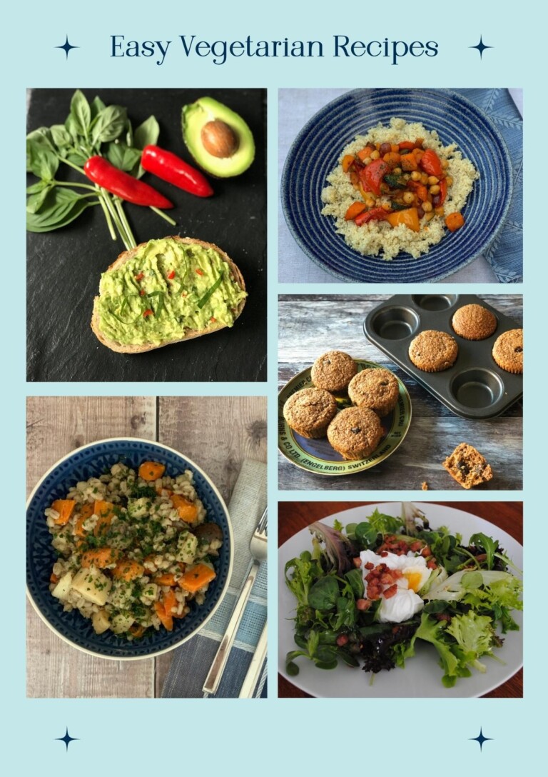 Easy Vegetarian Recipes - a collage of recipes
