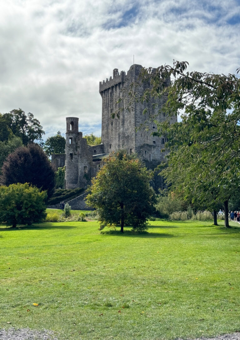 Blarney Castle with trees in the foreground