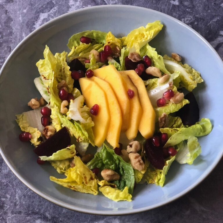 Beet and Mango Salad with Walnuts is an appetizer salad featuring a gorgeous fusion of savoury and sweet flavours