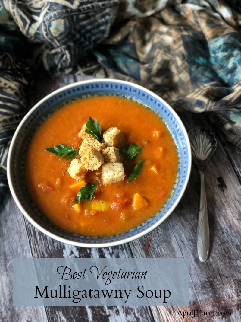 My Best Vegetarian Mulligatawny Soup is warmly spiced comfort food in a bowl. It's chock full of veggies and you can adjust the spicing to suit your family's tastes.