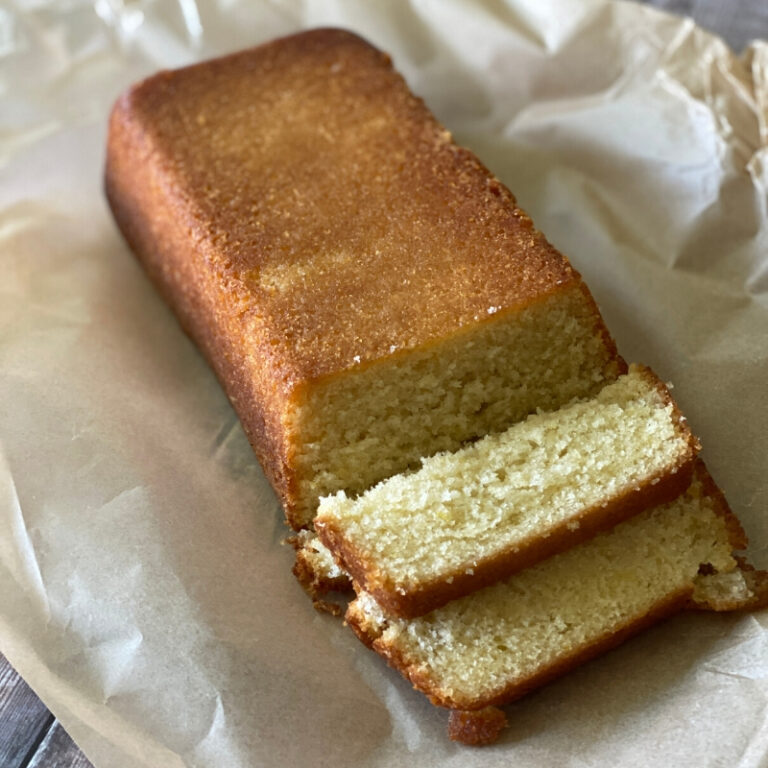 Lemond Drizzle Cake sliced