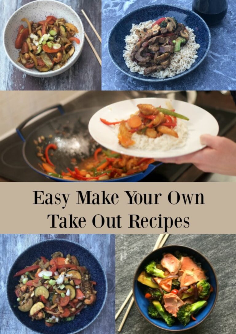 Make your own take out recipes - a collage of dishes