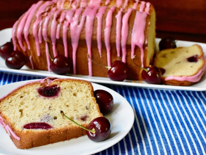 This cherry studded loaf is perfect for any occasion! My Easy Cherry Loaf Cake recipe is moist and delicious, a real family favourite.