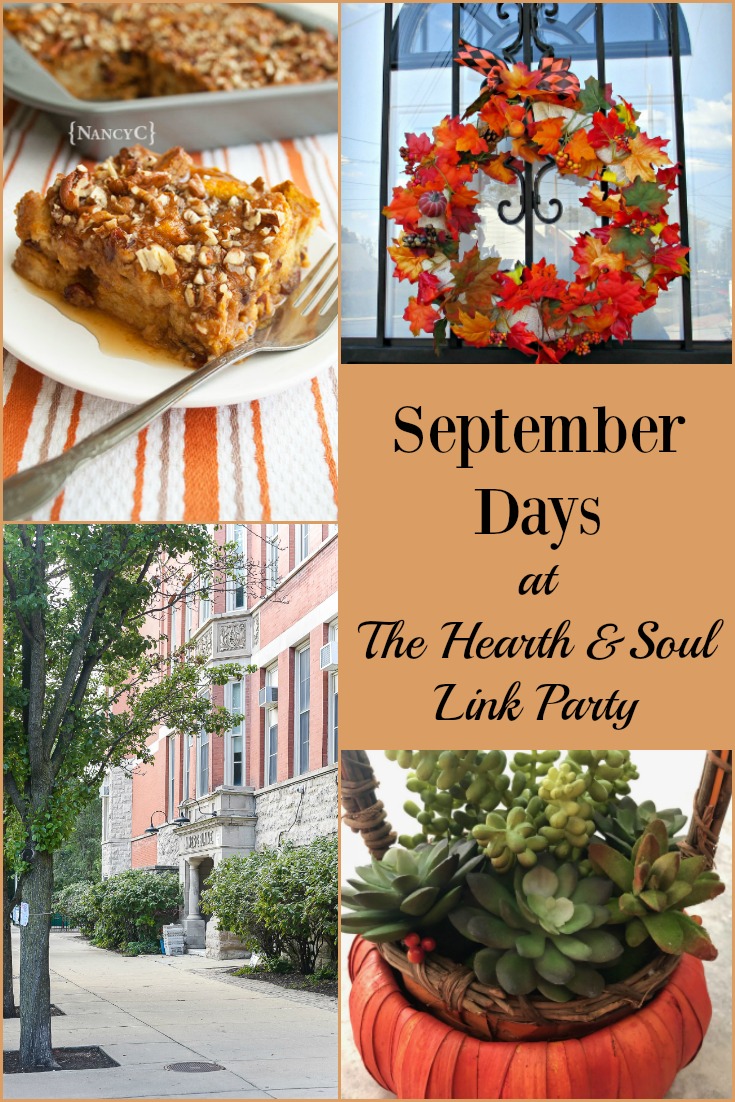 Don't miss September Days at the Hearth and Soul Link Party. We've got crafts, ideas, recipes and more to help you make the most of a special month and the days of fall to come. 