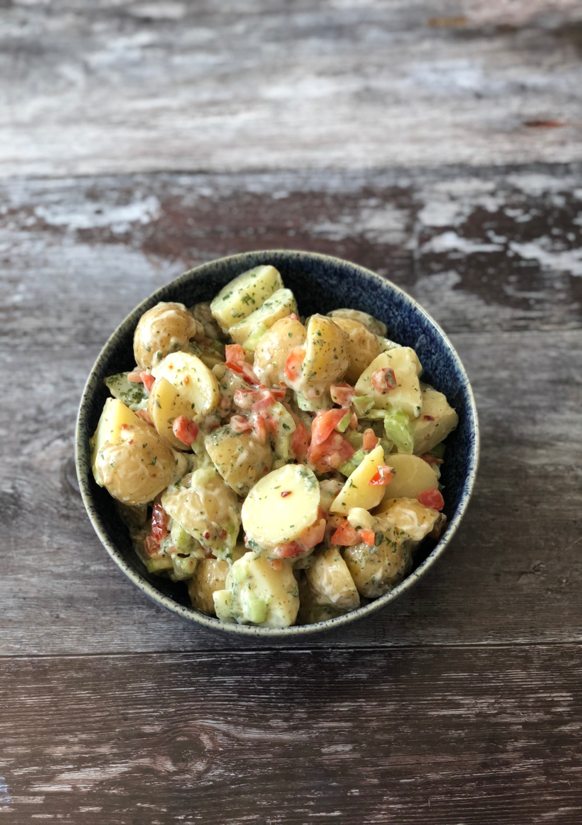 Potato Salad recipe served in a bowl