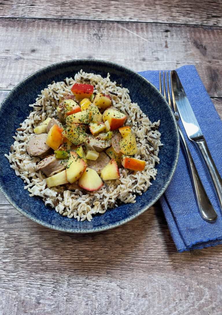 Wild Rice Salad with Sausages and Apples