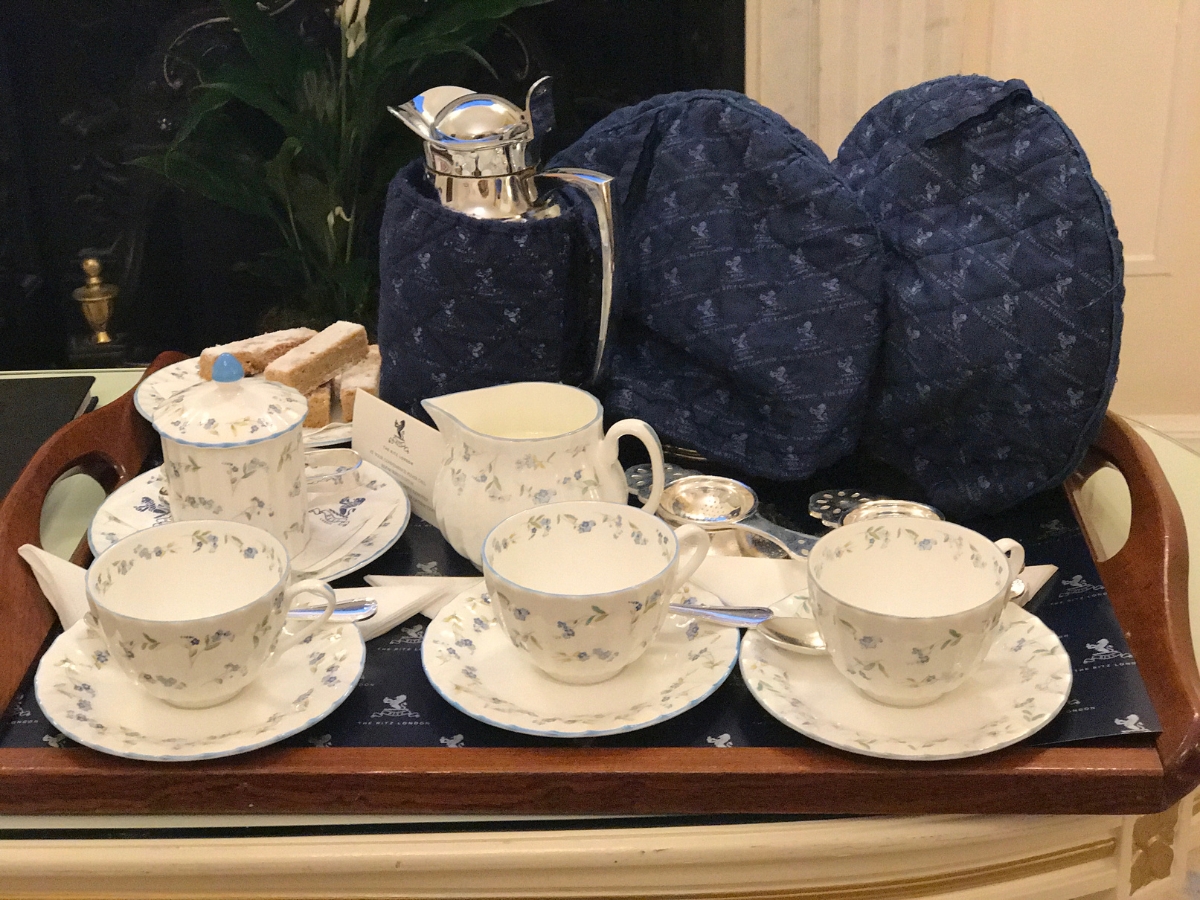 a tea tray at the Ritz