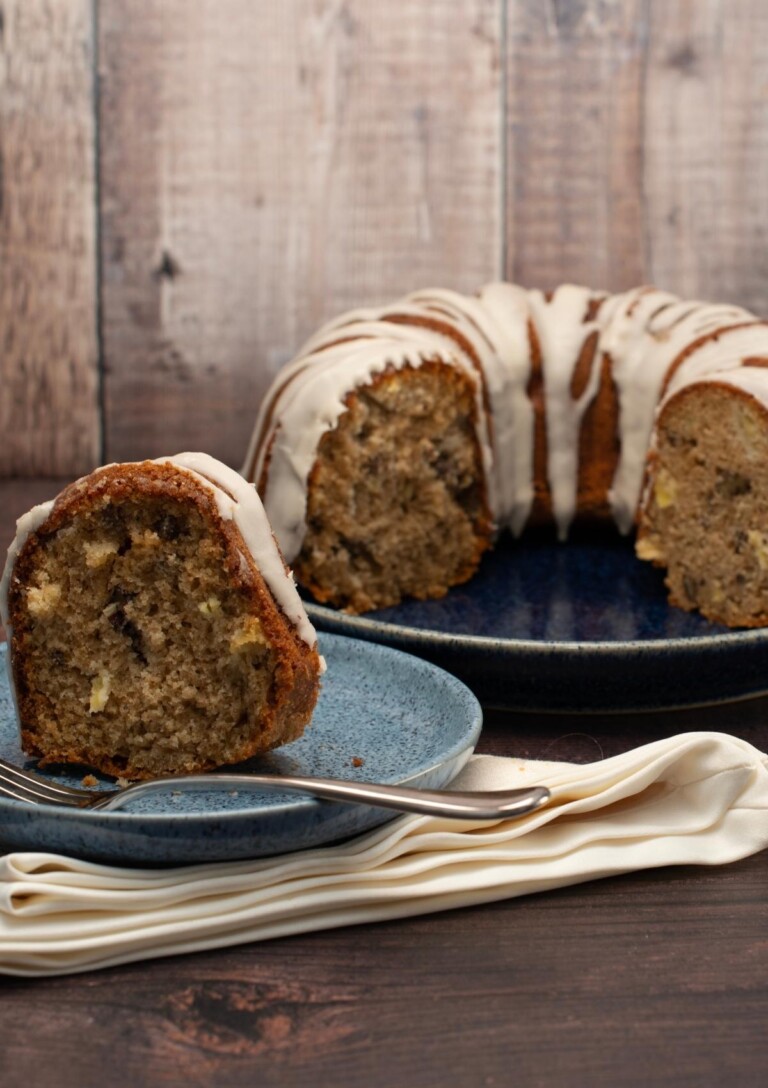 Apple Pecan Cake with Maple Glaze