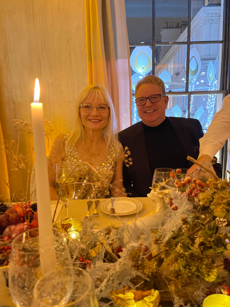 Mr and Mrs G Harris at a dinner at Dior in New Bond Street