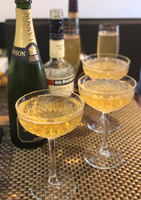 3 glasses of Champagne Cocktail