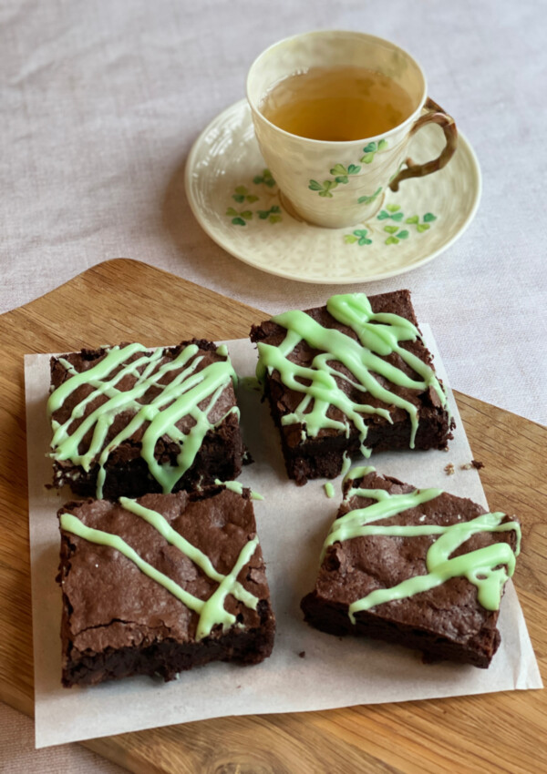 My Chocolate Mint Brownies served cut in squares