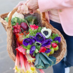 May Edition Featured Post Market Basket with fruit, vegetables and flowers