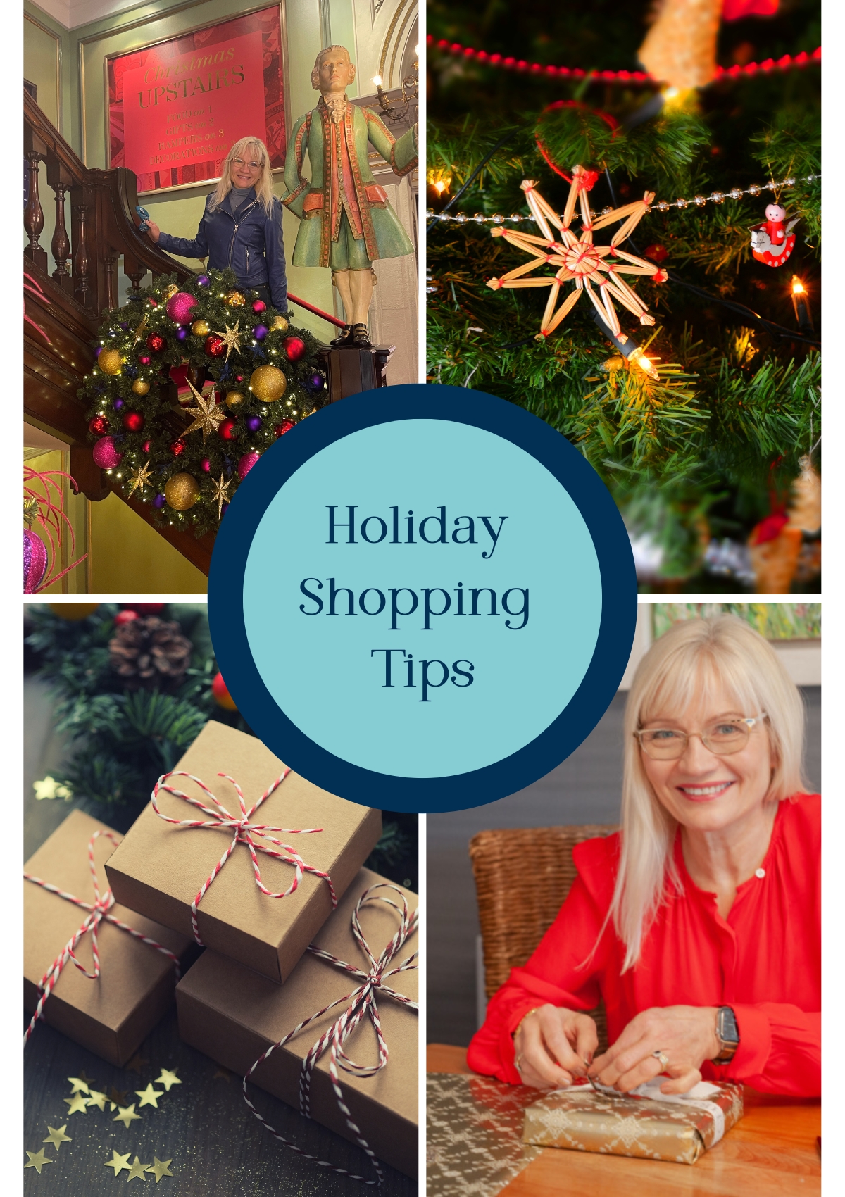 Holiday Shopping Tips - April J Harris wrapping a present