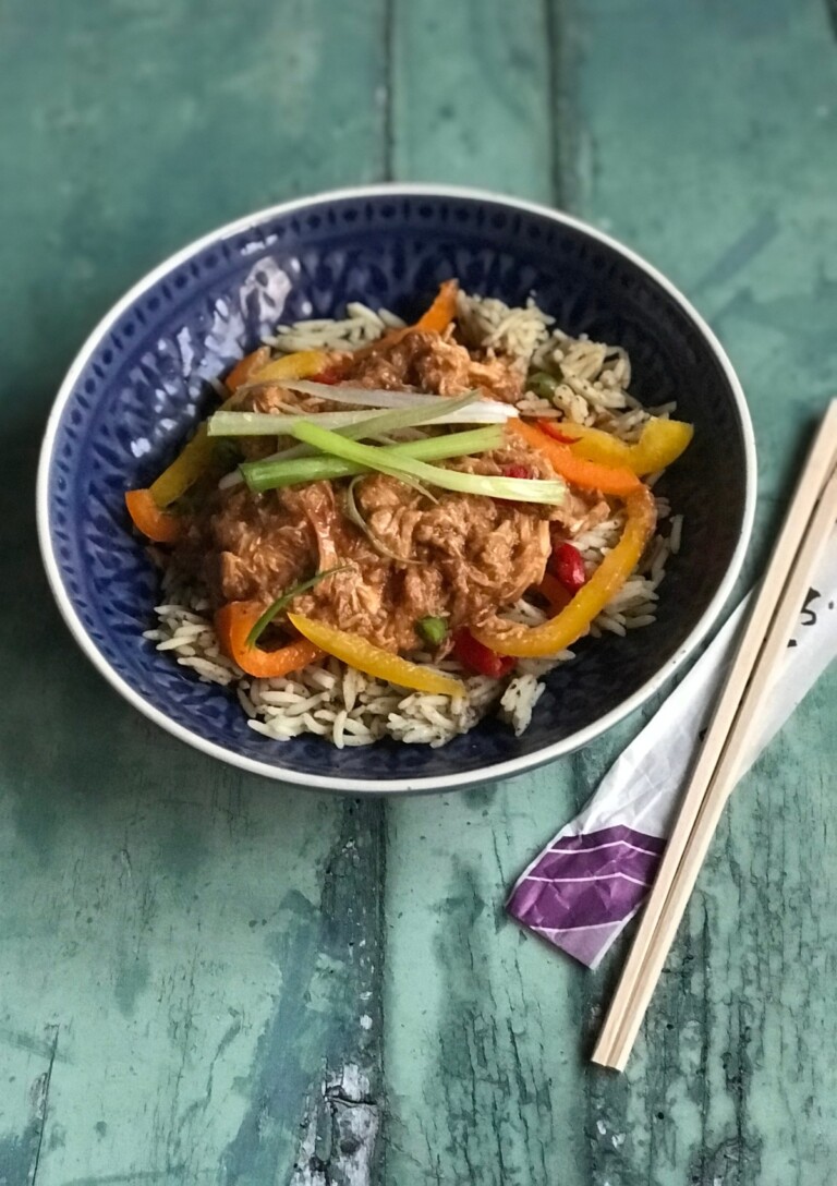 Honey Garlic Chicken served in a bowl