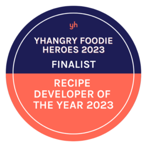 Yhangry Foodie Heroies 2023 Finalist badge.