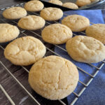Lemon Ginger Crinkle Cookies cooling on a wire rack