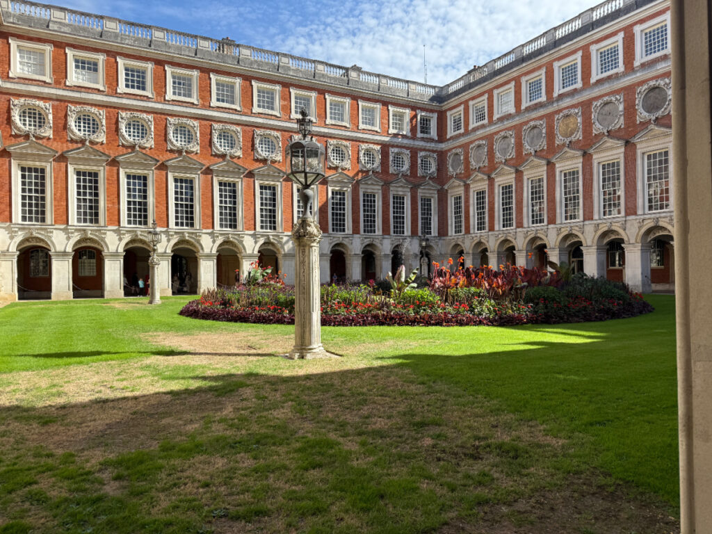 Fountain Court at Hampton Court Palace on a sunny day