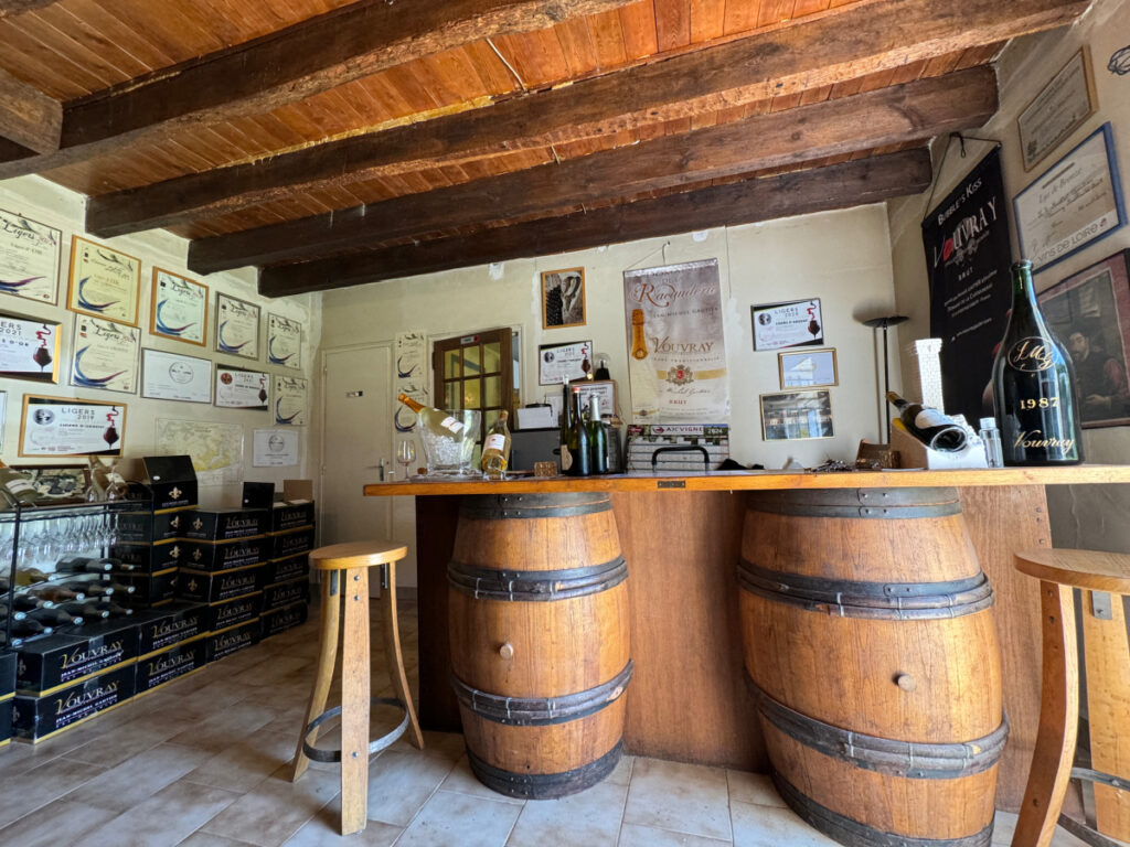 The tasting room at Benoit Gautier - photo taken on our Loire Valley road trip
