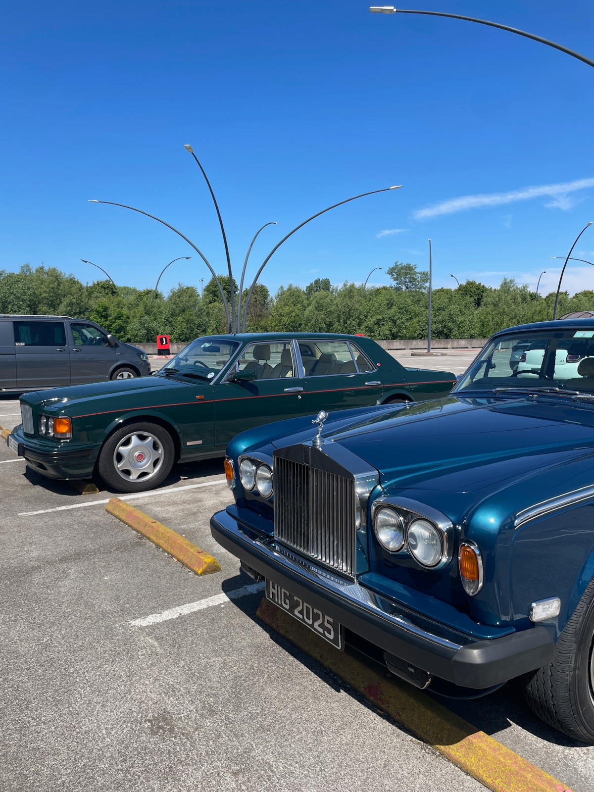 Our Bentley Turbo R and Rolls Royce Silver Shadow II parked at Folkestone on the first stage of our Loire Valley Road Trip