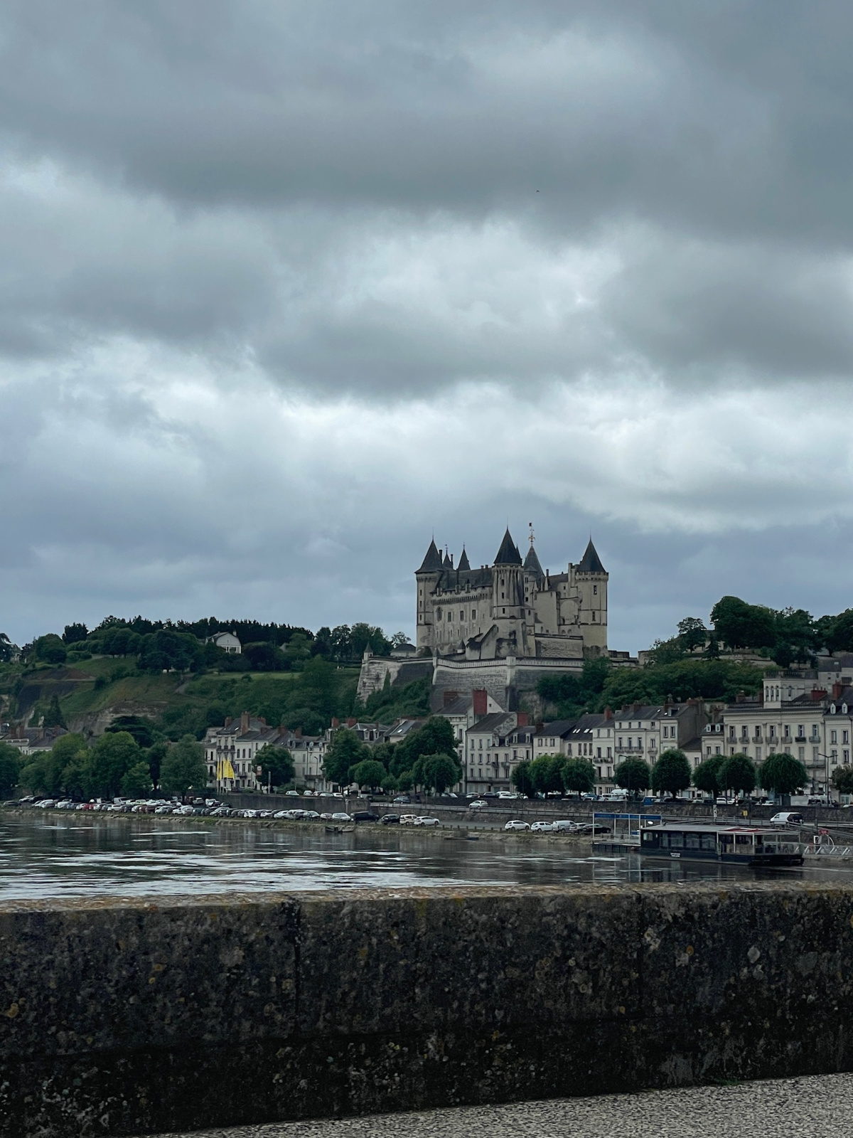 Saumur in the Loire Valley, a view of the Chateau from a bridge